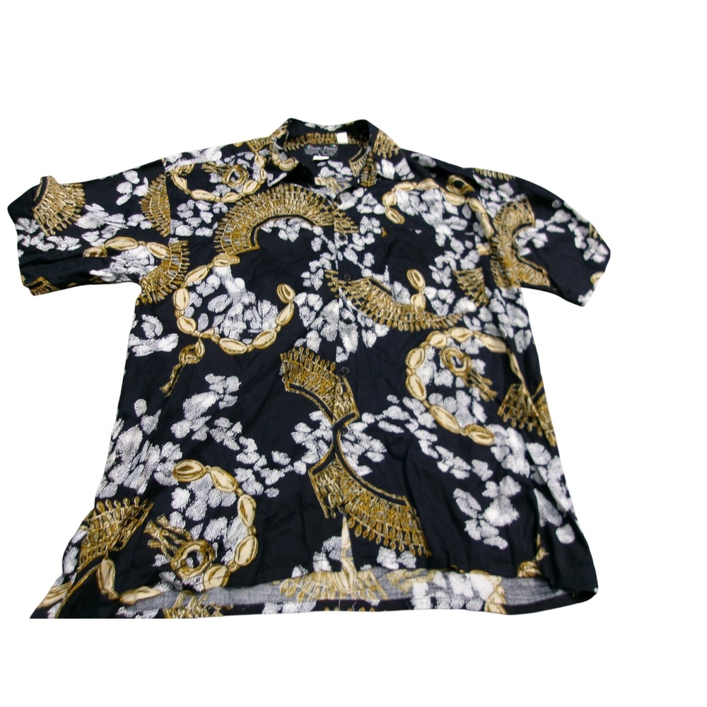Alberto Oriani Signature Collection Mens Black Gold White Short Sleeve Shirt, L - Picture 8 of 8
